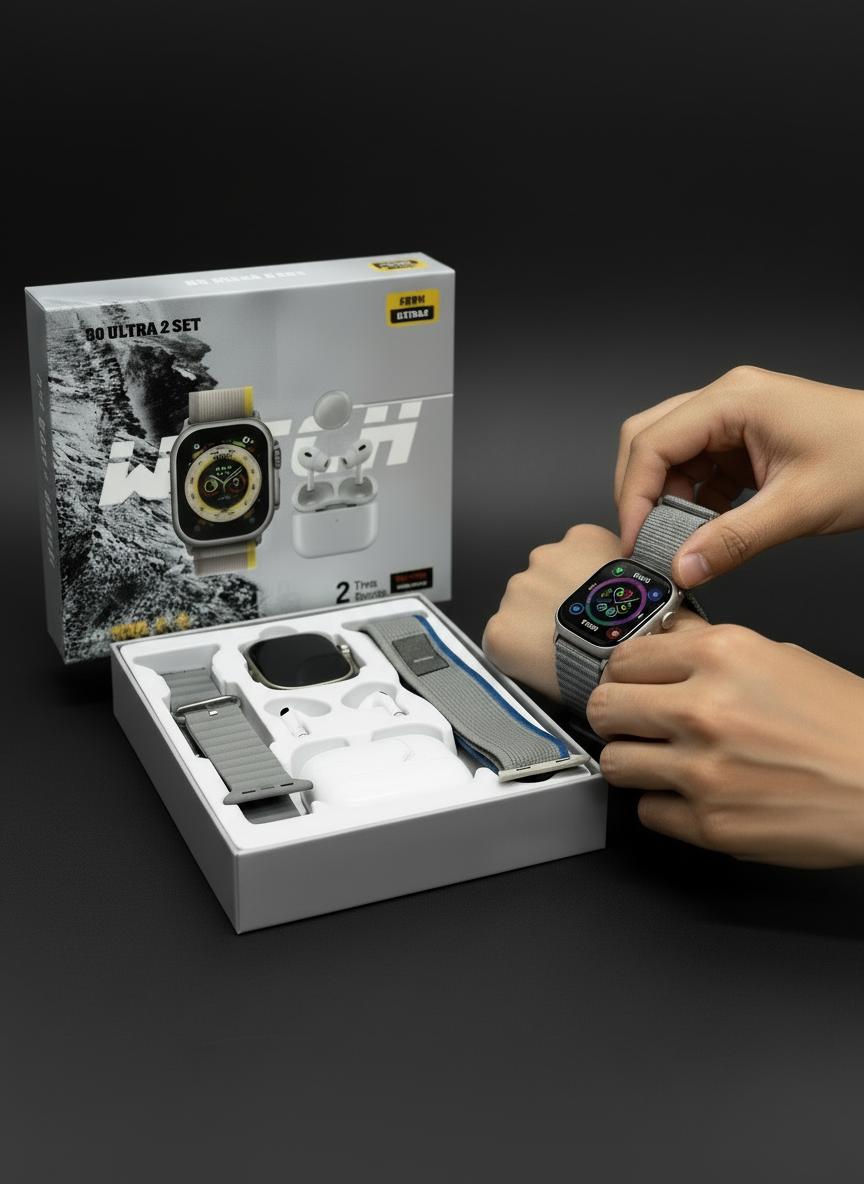 Q9 Ultra 3 set reloj + audifonos